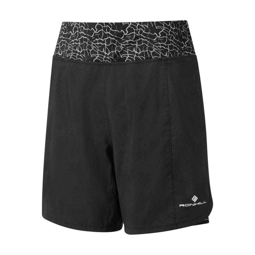 Ronhill Women's Life 7" Unlined Short Black Mono Ripple Size L